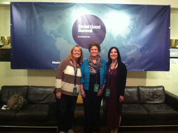 Cathy Chester At the Social Good Summit in New York City with Lois Alter Mark and Jennifer Iacovelli.