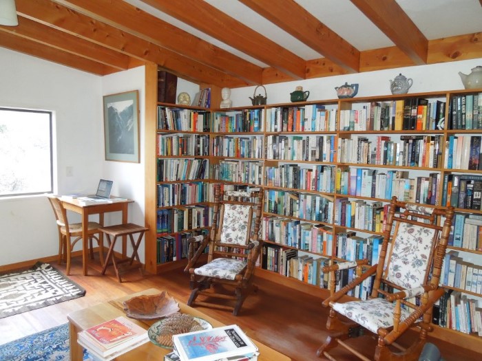 Our library in our Great Barrier Island house