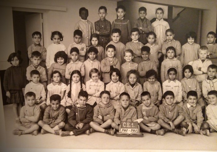 School picture. Ecole de l'Atlas, Rabat, Morocco. 2nd row with long braids