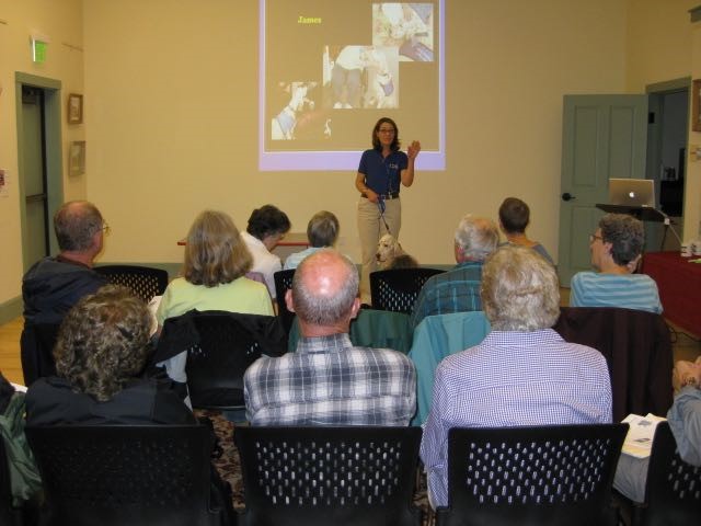 Speaking at the Westhampton Public Library