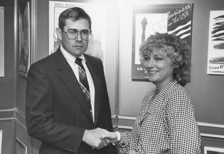 Receiving the National Women's Business Advocate Award from the Director of Small Business Administration in 1980
