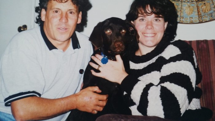  Laurie Duperier together with her husband and their dog Gunny