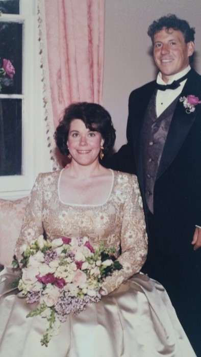  Laurie Duperier with her husband on their wedding day
