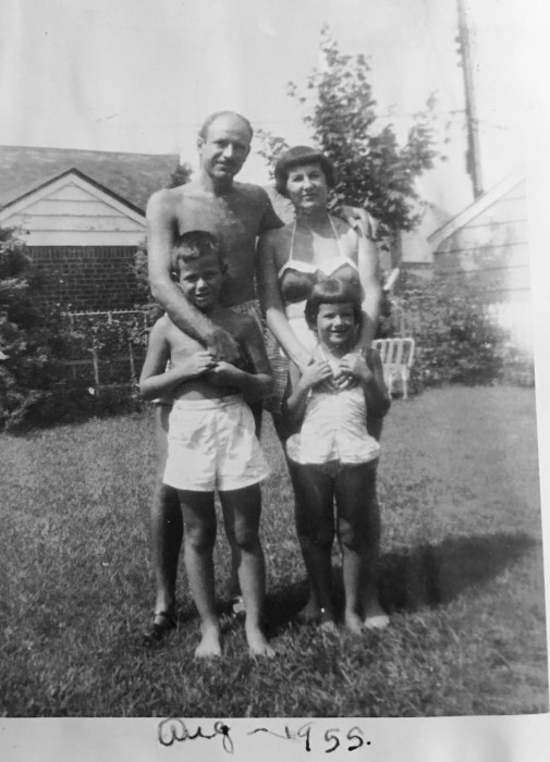 With my parents and brother, 1955